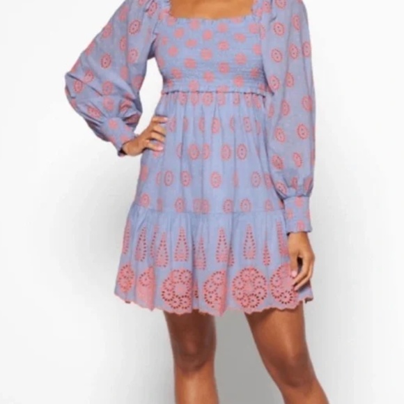 Lilly Pulitzer Rainna Eyelet Long Sleeve Dress Small - Picture 7 of 14